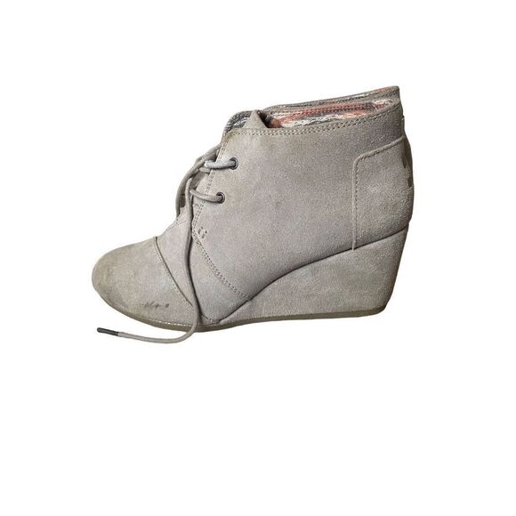 Toms Wedge Bootie in Cream Tan - Picture 4 of 9